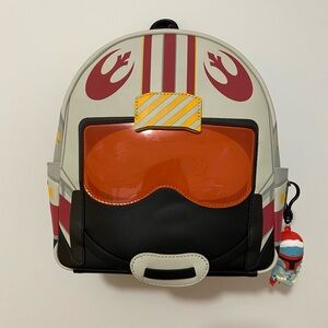 Loungefly Pilot Helmet Backpack - Black, Red, Orange